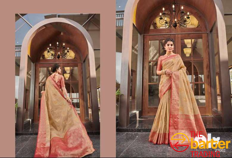 Beautiful LINEN SAREES with Zari Work